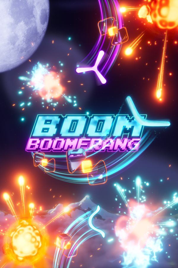 Boom Boomerang key art: the logo among boomerang trails and explosions