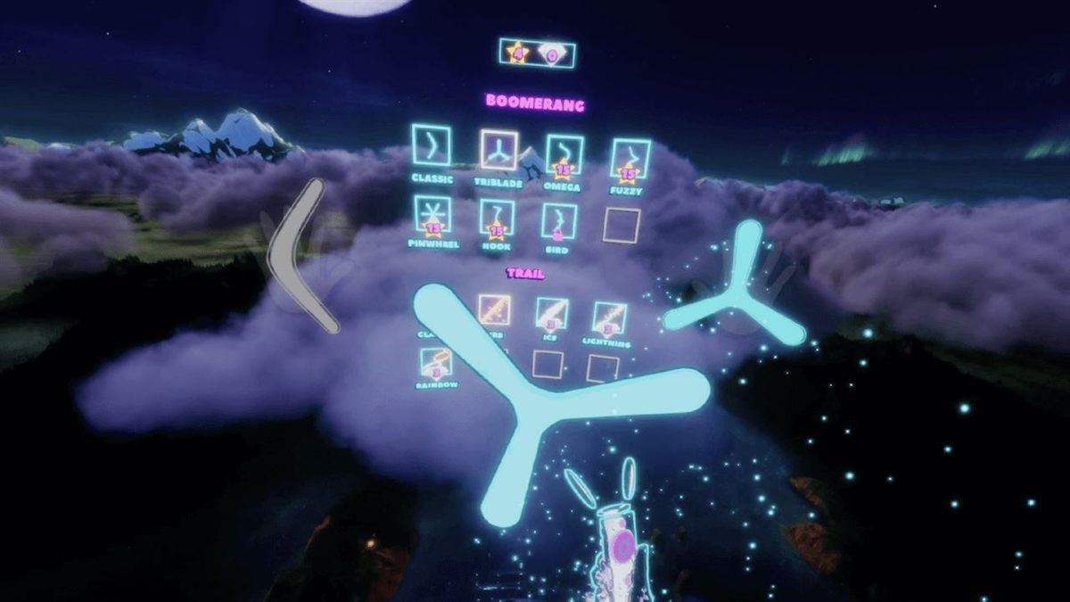 The unlockable boomerangs and trail effects