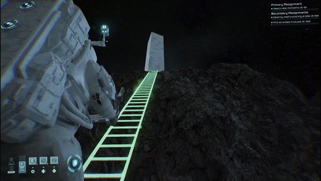 The deployable ladder in use