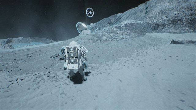 A moment from play on the moon surface